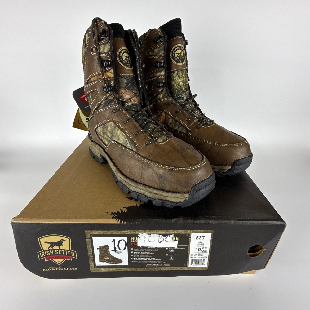 Irish Setter Havoc 837 Mens Hunting Boots‎ Brown Camo Waterproof Insulated 10 E2